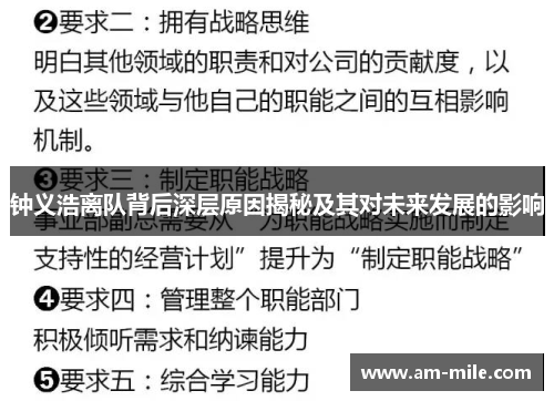 钟义浩离队背后深层原因揭秘及其对未来发展的影响
